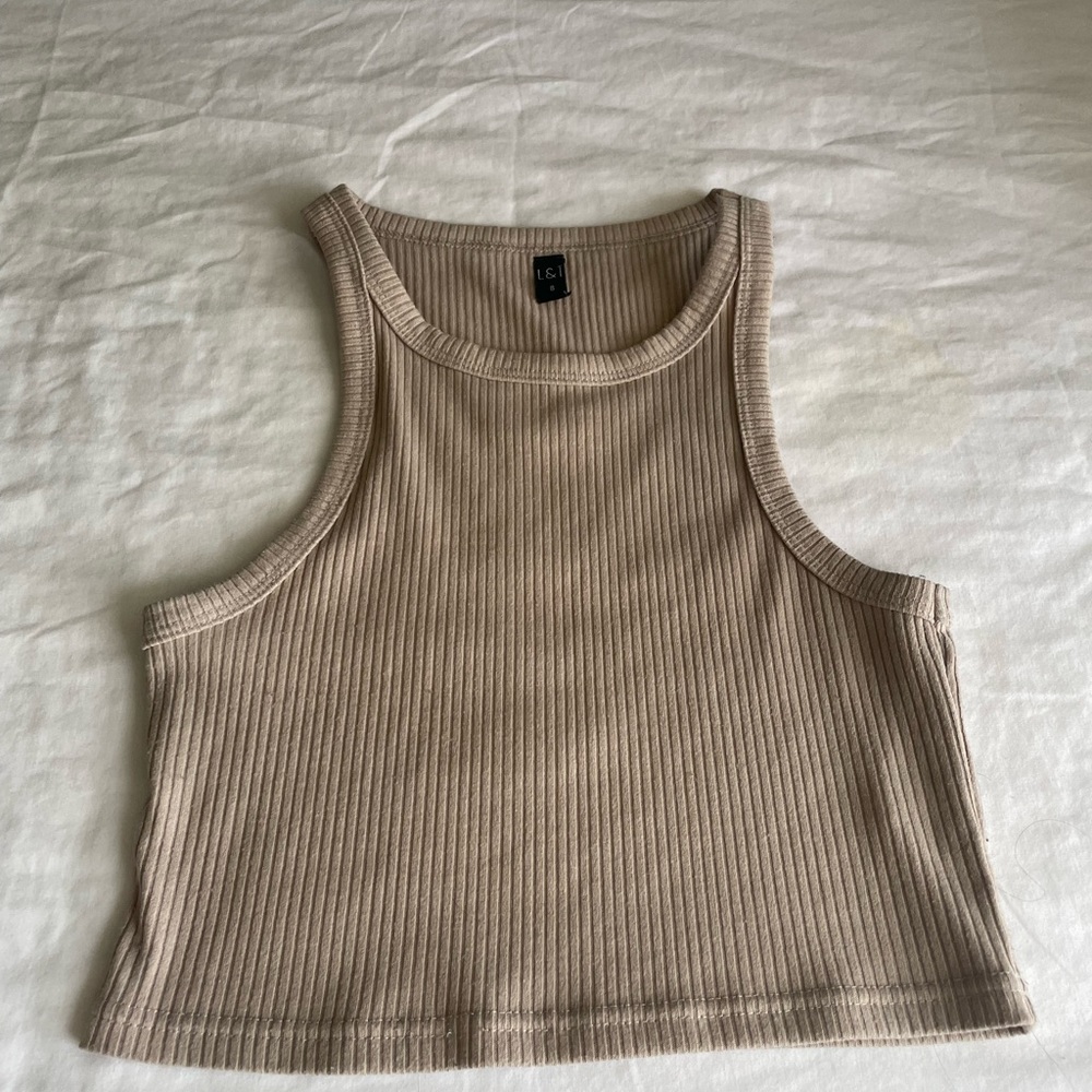 Sleeveless Beige crop top